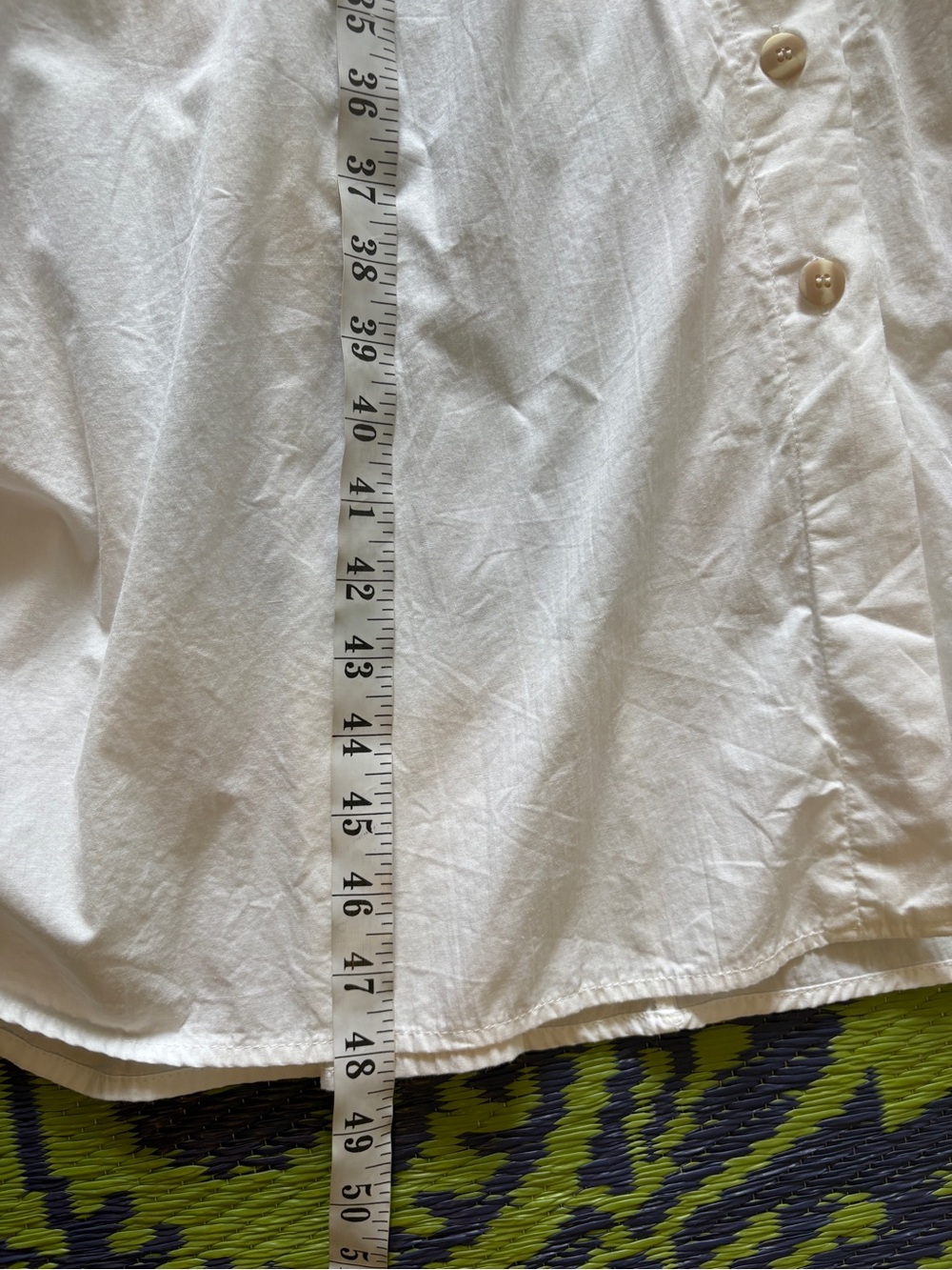 Vintage Town & Country White Cotton Shirt Dress With Shoulder Pads, Belt Size 14 - Picture 14 of 14